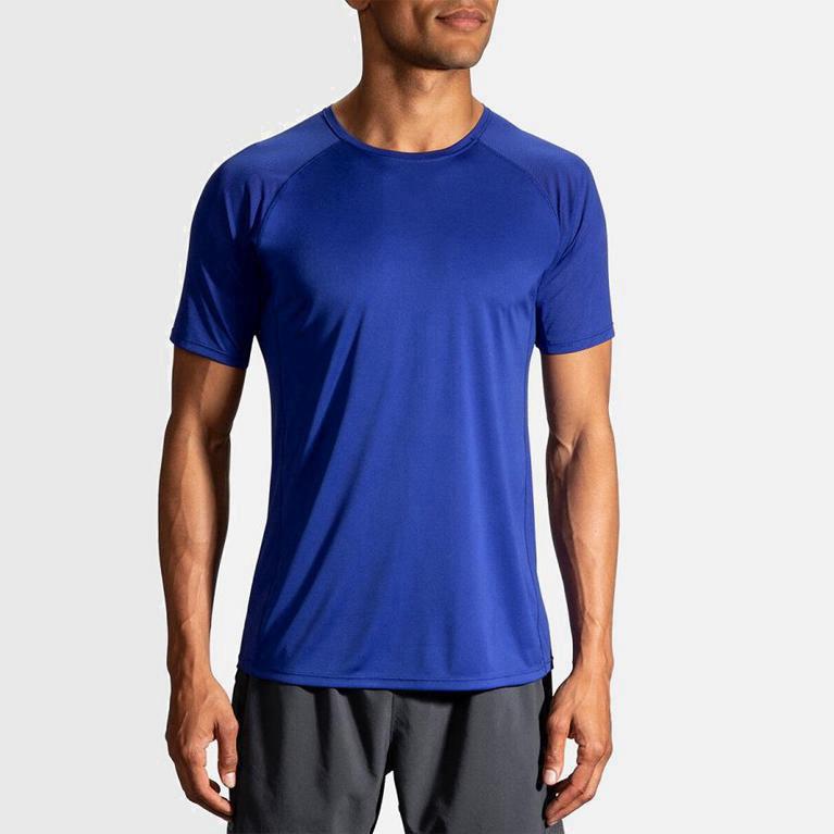 Brooks Stealth Australia - Men's Short Sleeve Running Shirt - Blue (136978-HXU)